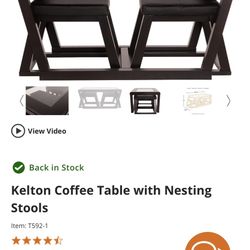 Kelton Coffee Table With Nesting Stools