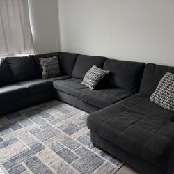 Couch and Kitchen Table W/ Stainless Steel Stools ***Selling Together***