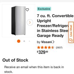 VISSANI CONVERTIBLE FREEZER OR REFRIGERATOR 