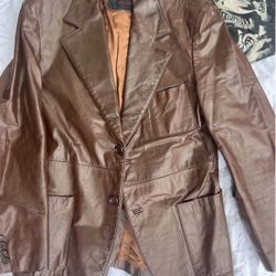 vintage 1970s leather jacket size Large