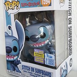 Funko Pop Disney Stitch on Surfboard Convention Exclusive 
