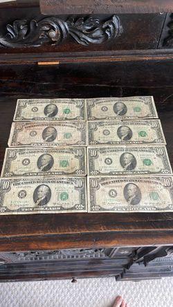Eight Old $10 Star Notes, 1950A, C; 1963A, 1969 A/B/C