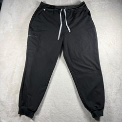 Figs Livingston Scrub Pants Women’s Size 2XL Black Stretch #3D