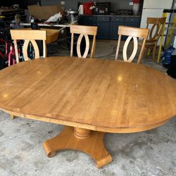 Kitchen Table With 3 Chairs + Cabinet