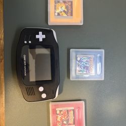 Nintendo Game Boy Advance GBA Black With Pokémon Games Y/R/C