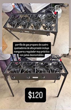 Parrilla de gas propano de cuatro quemadores de alta presión