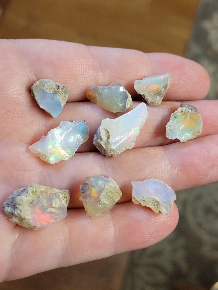 3pcs. Natural Large Ethiopian Fire Opal Rough Untreated Gemstone Lot