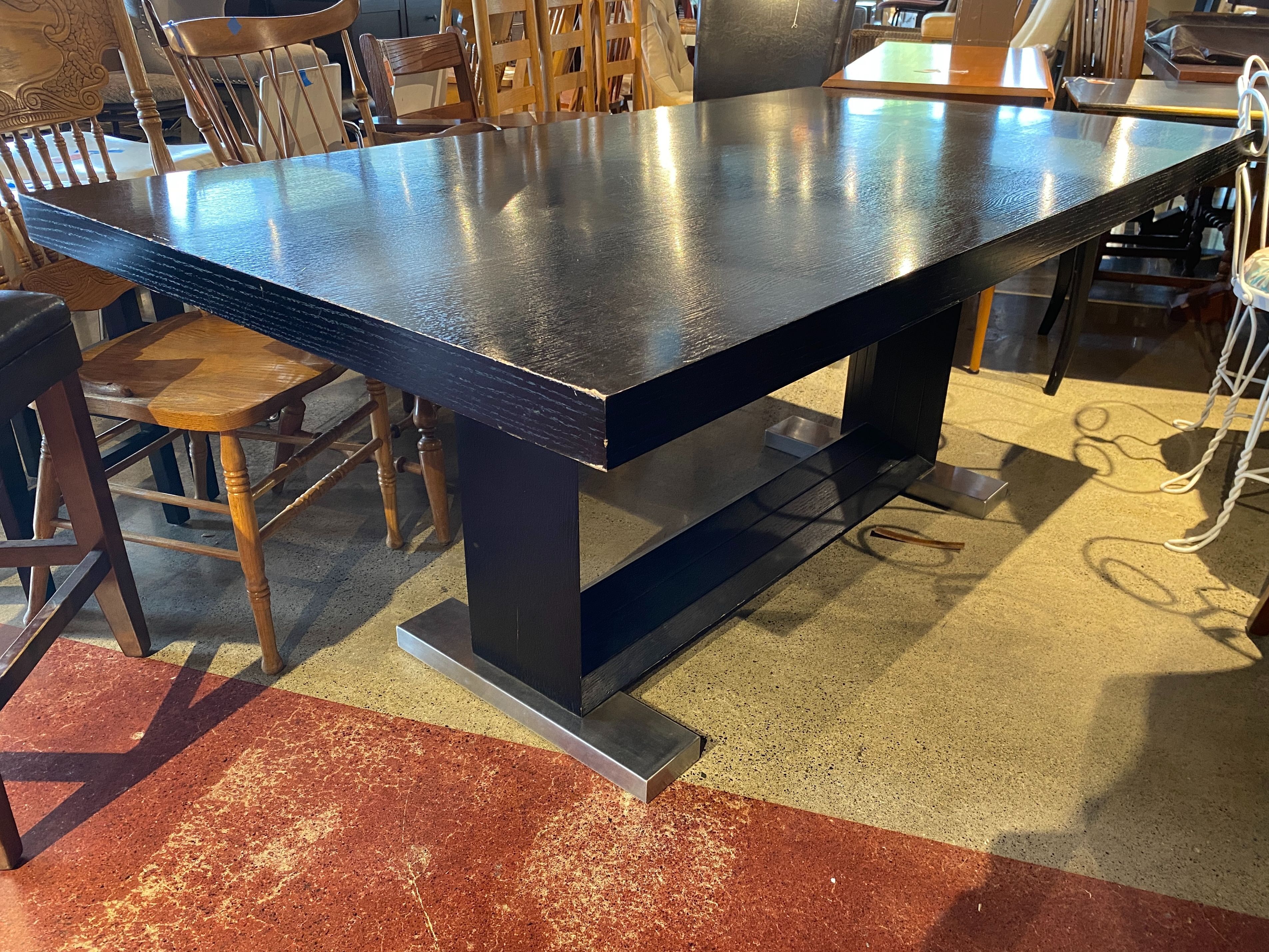 Black Contemporary Rectangular Dining Table