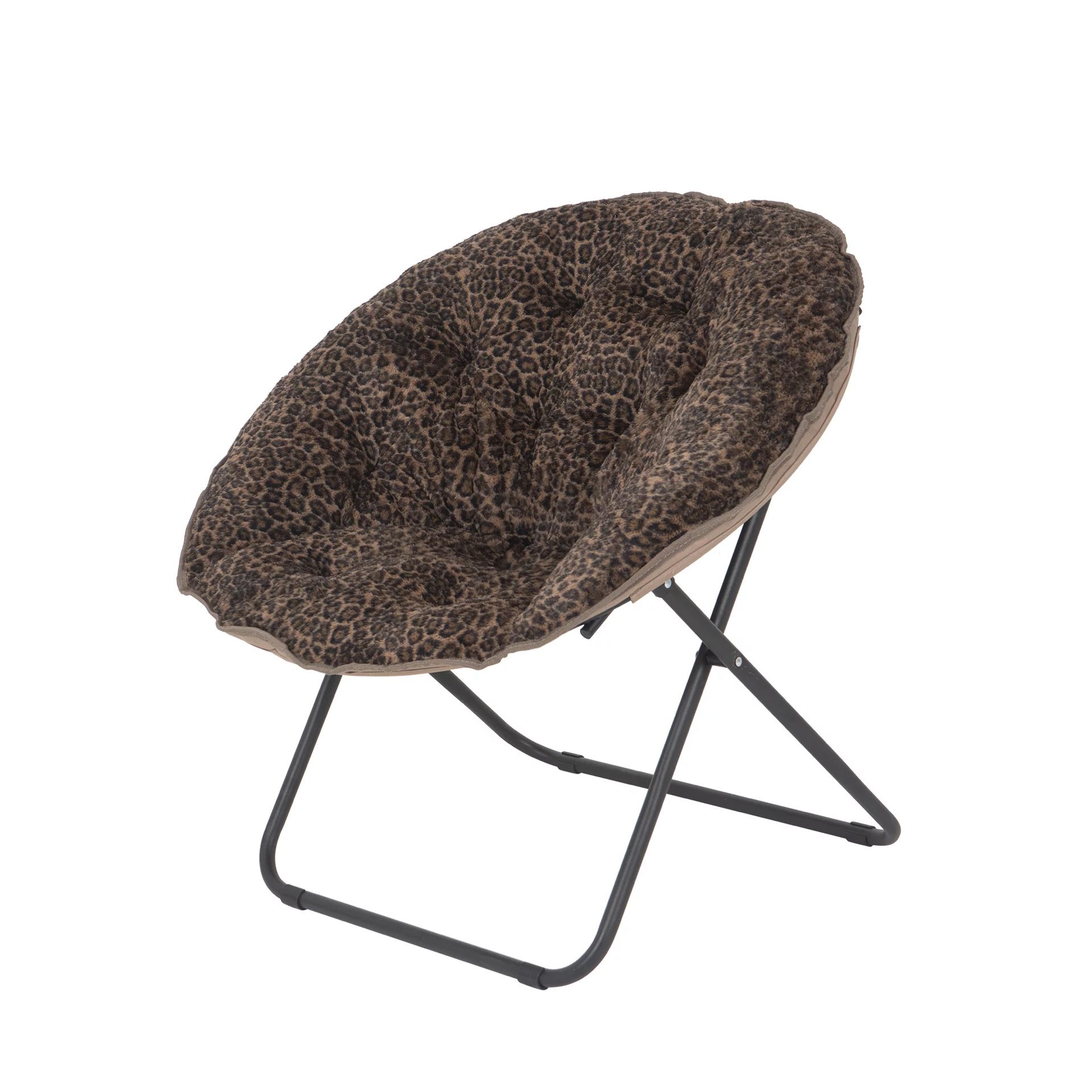 Mainstays Plush Saucer Chair, Cheetah Brown - 31in W*27.95" D*28.74" H