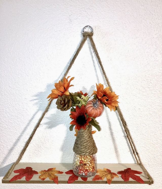Home Decor/shelf For Wall And Floral Design With Flowers And Vase