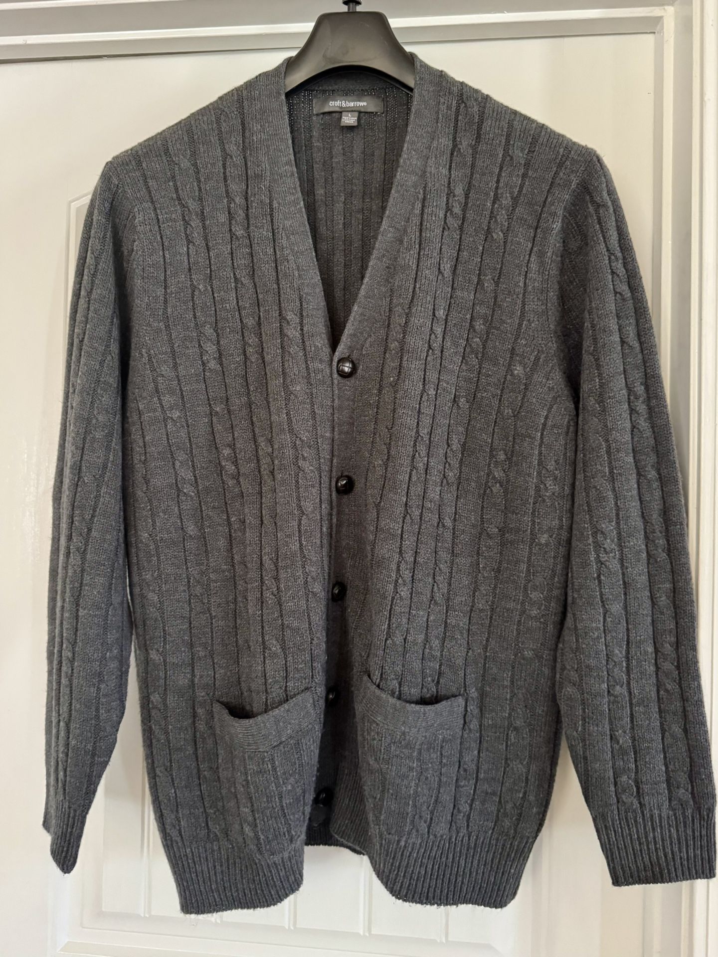 2 Nice Men Sweaters with leather buttons - Size Large