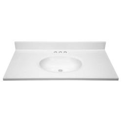37 in. W x 19 in. Vanity Top in Solid White 