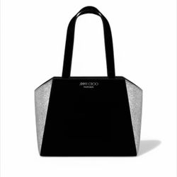 Jimmy Choo Women's Tote Black/Silver (21" x 14") for Elegance & Sophistication
