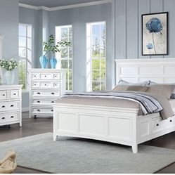 Brand New White 4pc Queen Bedroom Set (Available In Full Size)