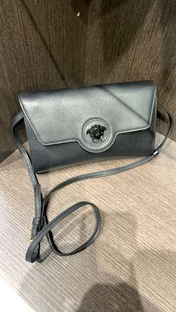 Versace black wallet with strap