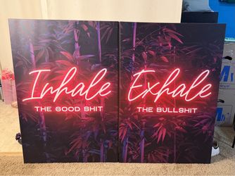 Set of 2 Neon-Inspired Canvas Wall Art Prints – Large Statement Pieces