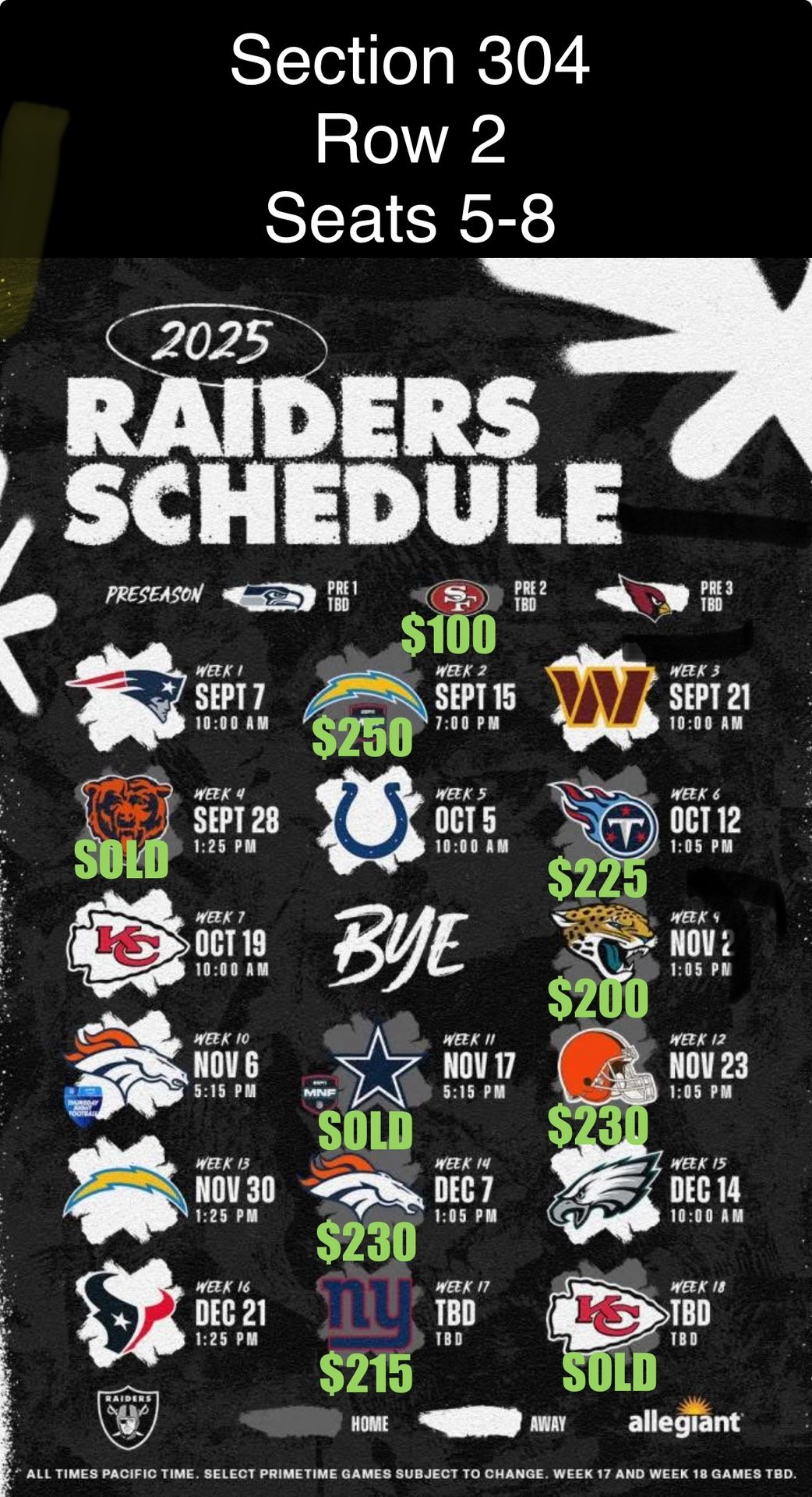 2025-2026 RAIDERS TICKETS