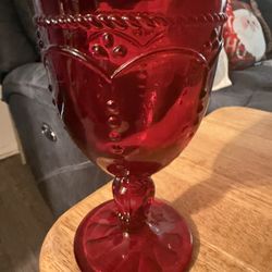 New Princess House MARBELLA Ruby Pedestal Glasses (set of 4) -New In Box 