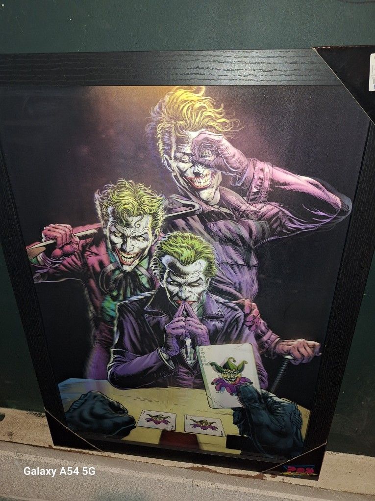 Holographic Joker Framed Wall Art