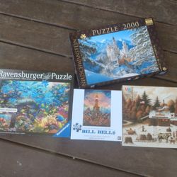 Lot Of 4 Jigsaw Puzzle 1000,2000