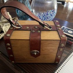 Vintage 1960s Wooden Purse