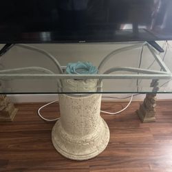 Glass Table  With Hard Plastic Base 