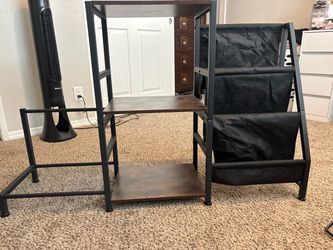 Industrial Metal and Wood 3-Tier Shelf