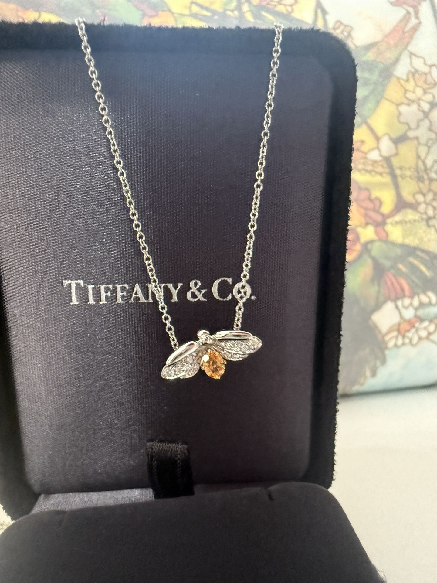 New And Rare Tiffany&Co. Platinum Firefly Necklace