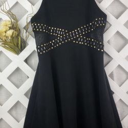 Elisa B. Gold & Silver Studded Black WEDDING DANCE PARTY Girls Dress