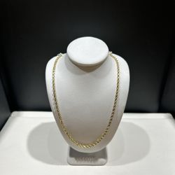 14K Rope Necklace 25inch 