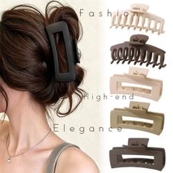 8PCS Matte Neutral Hair Claw Clips, Large Non-Slip Jaw Clips for Thick/Thin/Curly Hair,Strong Hold Hair Clips for Women KitchenHairpin