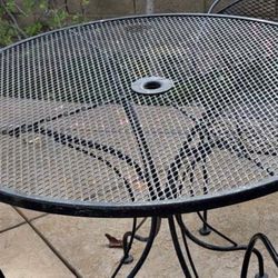 Wrought Iron Table And 2 Chairs 