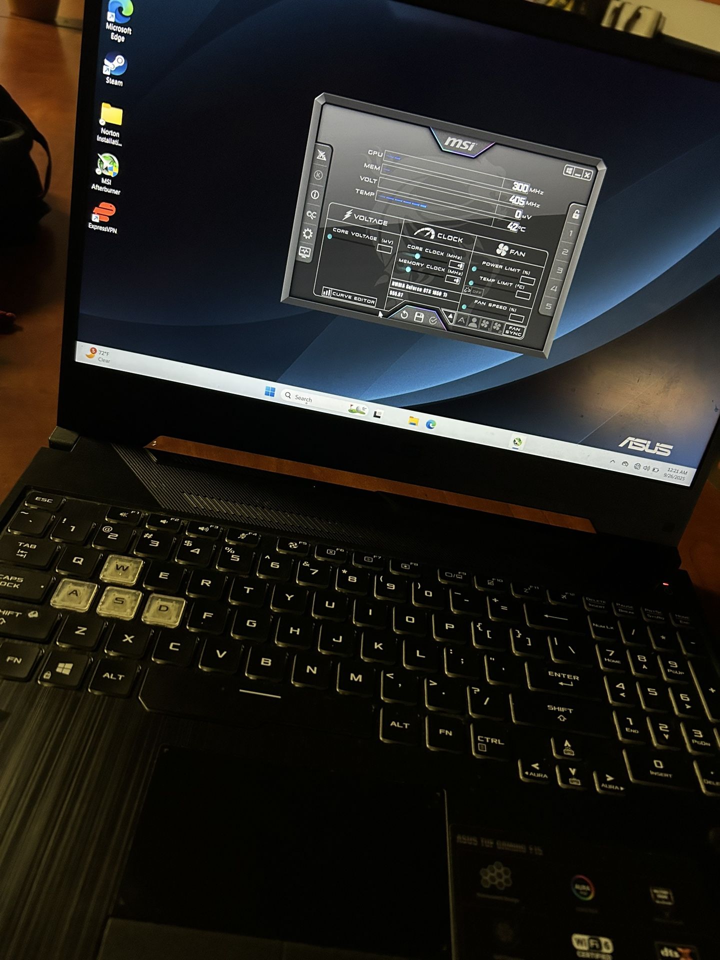 asus tuf gaming f15 laptop