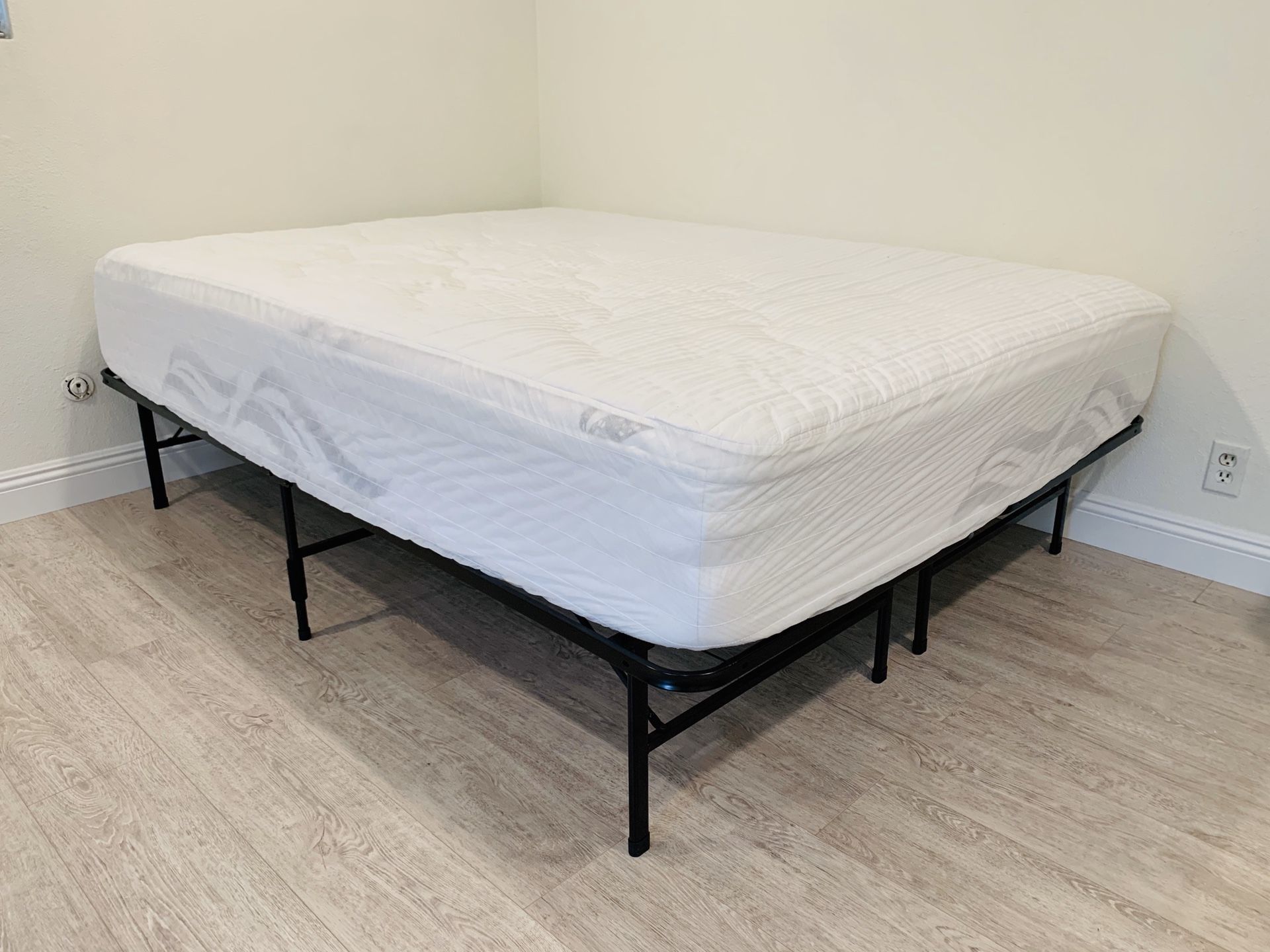 Queen Size Bed Mattress with Two foldable frames
