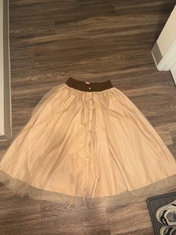 NEW Mesh pleated maxi skirt high waisted button detail flowy