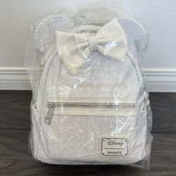 Disney Loungefly Minnie Mouse Sequin Wedding Mini Backpack