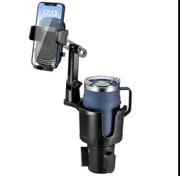 Upgraded Car Cup Phone Holder Cup Holder Phone Mount for Car, Expander with Adjustable Base, 360 Deg