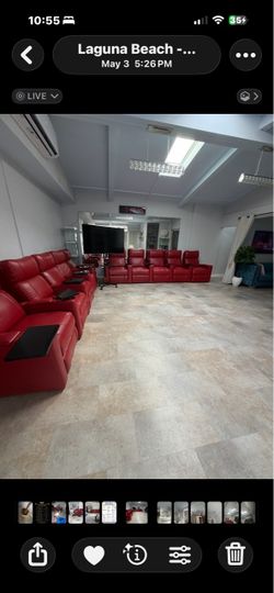 10 Luxury Leather Recliner Chairs -Home Theater & Office Lounge -Like New