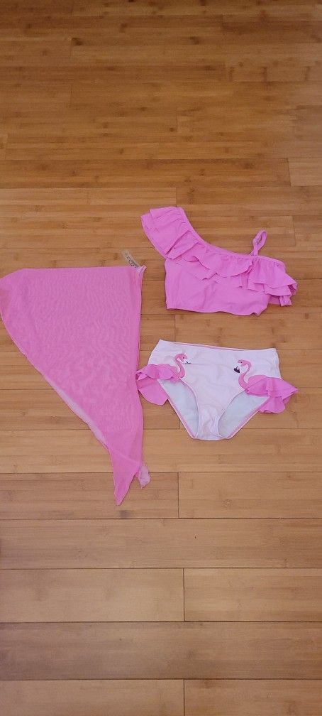9/10 years old girl 3 peices swimming suit set