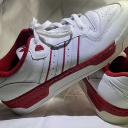 Adidas Men’s Size 10, Red & White - RIVALRY - Low Top Shoes