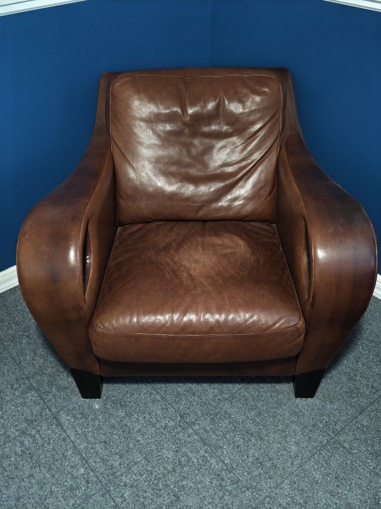 Leather Chair And Ottoman 