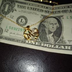 Golden Chain & Heart w/Gems For MOM