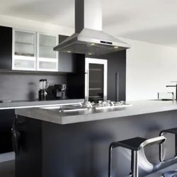 AKDY 30 in. Convertible Kitchen Island Mount Range Hood in Stainless Steel with Touch Control and Carbon Filter