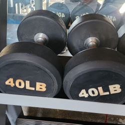40lb Pro Style Rubber Dumbbell 