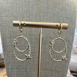 Gold Plated Handmade Butterfly Earrings 