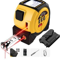 Makkey 3-in-1 Laser Tape Measure, Almighty Measuring Tool, 131ft Digital Measuring Tape & 16ft AutoLock Tape, Laser Crosshairs,Magnetic Tip,Measuring 
