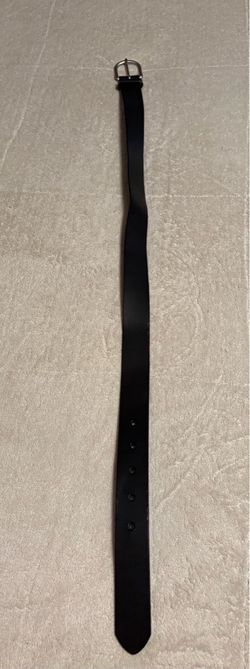 Black Leather Belt with Silver Buckle
