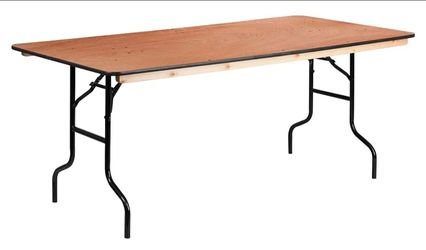 Flash Furniture 6 ft Folding Clear Coat Rectangular Banquet Table, Clear
Durable Construction, Commercial Use