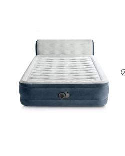 Intex 18" Pillow Top Air Mattress with Electric Pump and Headboard - Queen Size