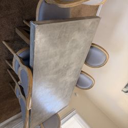 Custom Concrete Dining Table And 6 Chairs